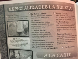 La Ruleta Mexican menu