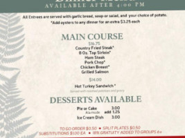 The Fern Cafe menu