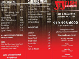 J J Fish Chicken menu