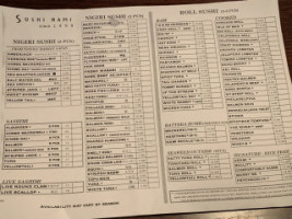 Sushi Nami menu