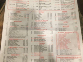 Hong Kong Chinese Take Out menu