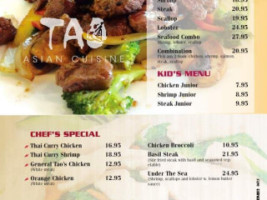 Tao Asian Cuisine menu