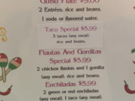 Mi Favorita Mexican menu