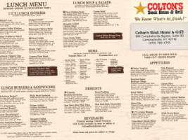 Colton's Steak House Grill menu