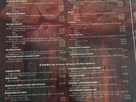 Pla Too Thai Cuisine menu