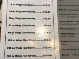 Wing Kings menu