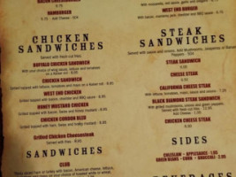 West End Saloon menu