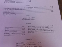 Charley's Friendly Tavern menu