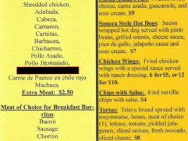 La Casita Mexicana menu