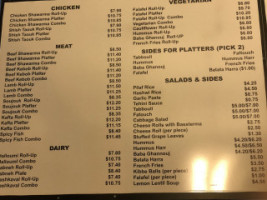 Shawarma Falafel menu