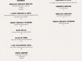 Tony's Steak Barn menu