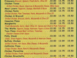 Porfirio's Pizza And Pasta menu