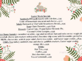 Strawberry Tree Gift Shop Tea Room menu