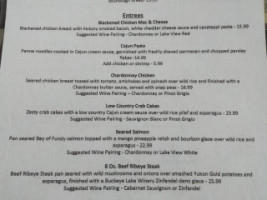 Buckeye Lake Winery menu