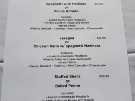 Pasquale's menu