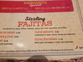 Margarita's Mexican menu