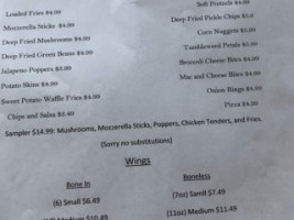 Woodys menu