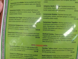 Andale Rapido menu