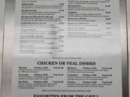 Elizabeths Bar Restaurant menu