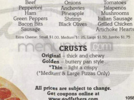 Pizza Shop menu