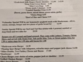 Sara's Rusty Spur And Grill menu