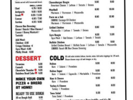 A M Pizza menu