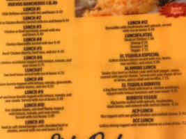 El Cerro Grande menu