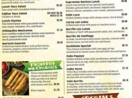 Los Luna's Mexican menu