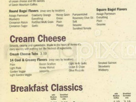 Bruegger's Bagel Bakery menu