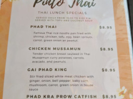 Pinto Thai menu