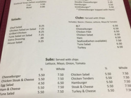 Dixie Diner menu