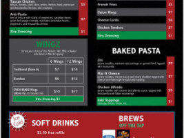 Hot Mama's Pizza Brew menu