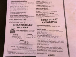 Jon Lillies Steakhouse menu