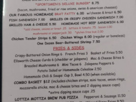 Sportsmen's Grill menu