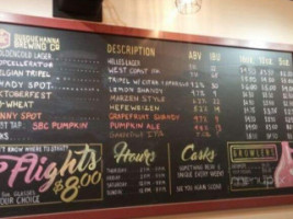 Susquehanna Brewing Company menu