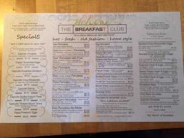 The Breakfast Club menu