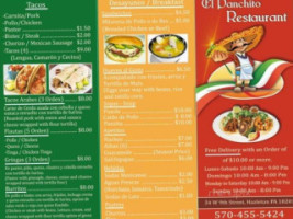 El Panchito menu