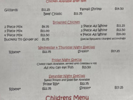 Walker's menu