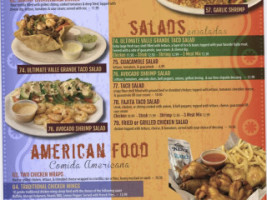 Valle Grande Mexican Grill menu