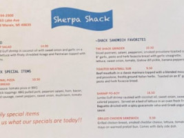 The Sherpa Shack menu