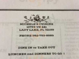 Michele's Cuisine menu