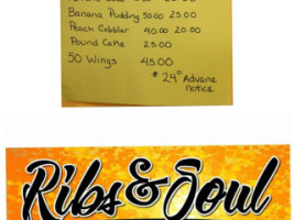 Ribs Soul menu