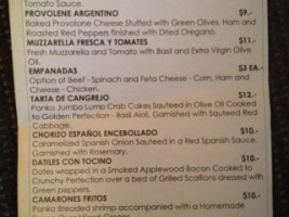 Sur Argentinian Steakhouse menu