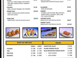 Sandz Grill menu