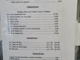 Cuca's menu