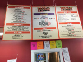 Taco Factory menu