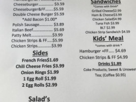 River City Diner menu