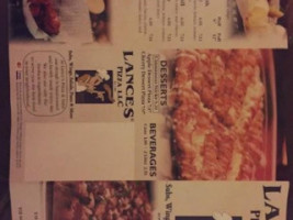 Lance's Pizza Subs menu