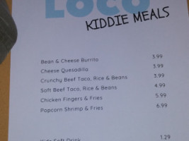 Poquito Loco menu