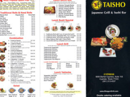 Taisho Japanese Grill Sushi menu